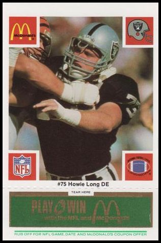 1986 McDonald's Raiders 75 Howie Long